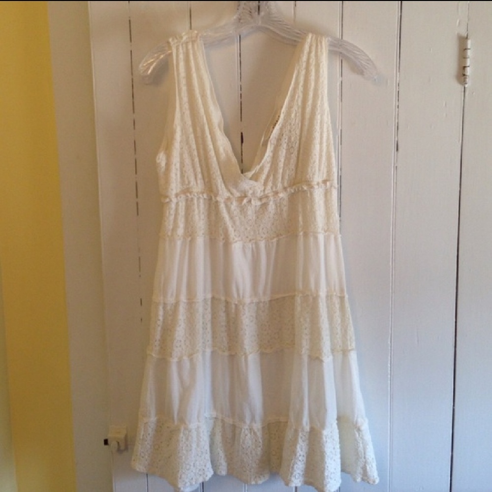 Max studio lace tiered dress